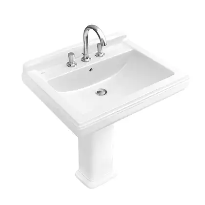 Раковина подвесная Villeroy & Boch Hommage 750 х 580 мм, с 3 отверстиями под смесителя (белый star white) (7101LGR2) фото 1 Aquada.com.ua
