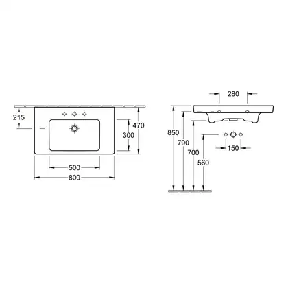 Раковина для мебели Villeroy & Boch Subway 2.0 800 x 470 мм (71758001) фото 6 Aquada.com.ua Раковина для мебели Villeroy & Boch Subway 2.0 800 x 470 мм (71758001) фото 6 Aquada.com.ua