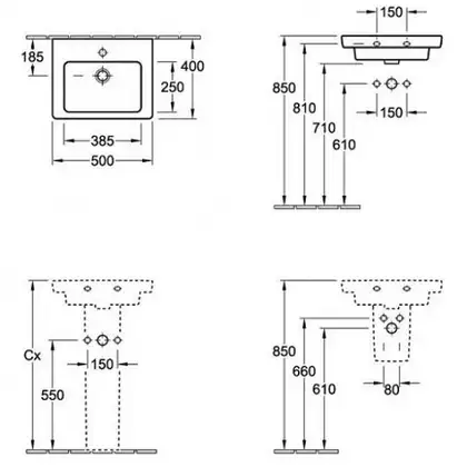 Раковина компактная Villeroy & Boch Subway 50х40 см (73155001) фото 2 Aquada.com.ua Раковина компактная Villeroy & Boch Subway 50х40 см (73155001) фото 2 Aquada.com.ua