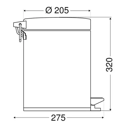 Корзина для мусора с крышкой 5 л Emco System 2, хром (355300000) фото 2 Aquada.com.ua