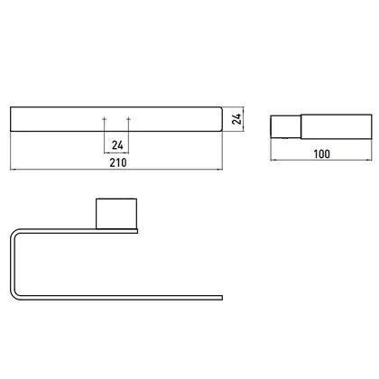 Полотенцедержатель 210 мм Emco Loft Black, чёрный матовый (055513300) фото 2 Aquada.com.ua Полотенцедержатель 210 мм Emco Loft Black, чёрный матовый (055513300) фото 2 Aquada.com.ua