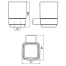 Стакан для зубных щёток подвесной Emco Loft Black, чёрный матовый/стекло матовое (052013300) фото 2 Aquada.com.ua