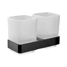 Двойной стакан для зубных щёток Emco Loft Black, чёрный матовый/стекло матовое (052513300) фото 1 Aquada.com.ua