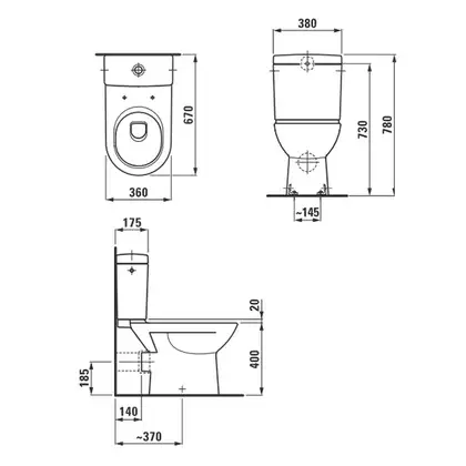 Унитаз-компакт Laufen Pro с сиденьем Soft Close, горизонтальный выпуск (H8679500008701) фото 2 Aquada.com.ua Унитаз-компакт Laufen Pro с сиденьем Soft Close, горизонтальный выпуск (H8679500008701) фото 2 Aquada.com.ua