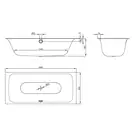 Ванна металлическая встраиваемая 180 х 80 см Grohe Essence (39617000) фото 5 Aquada.com.ua