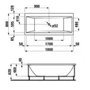 Ванна акриловая 180 х 80 см Laufen Pro, на каркасе (H2329510000001) фото 2 Aquada.com.ua