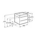 Комплект из раковины и тумбы Roca Inspira 600 х 498 х 674 мм (цвет отделки - 403 city oak / dark mirror) (A851075403) фото 2 Aquada.com.ua