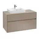 Тумба под умывальник с LED подсветкой 100 см Villeroy & Boch Collaro (Truffle Grey) умывальник слева (C014L0VG) фото 1 Aquada.com.ua