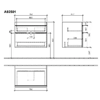 Тумба для раковины Villeroy & Boch Venticello 753х590х502 мм (A92501DH) фото 3 Aquada.com.ua Тумба для раковины Villeroy & Boch Venticello 753х590х502 мм (A92501DH) фото 3 Aquada.com.ua
