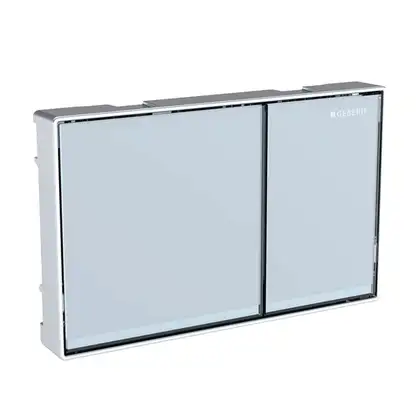 Смывная клавиша Geberit Omega 60, двойной смыв, заподлицо (стекло чёрное/хром глянцевый) (115.081.SJ.1) фото 3 Aquada.com.ua