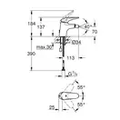 Смеситель однорычажный для биде Grohe Eurostyle Solid DN 15 S-Size (цвет - хром) без донного клапана (23721003) фото 2 Aquada.com.ua