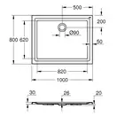 Душевой поддон Grohe 100 х 80 см, универсальный (39306000) фото 3 Aquada.com.ua