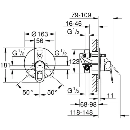 Душевая система скрытого монтажа Grohe Bau Loop (цвет - хром) (2908100L) фото 2 Aquada.com.ua Душевая система скрытого монтажа Grohe Bau Loop (цвет - хром) (2908100L) фото 2 Aquada.com.ua