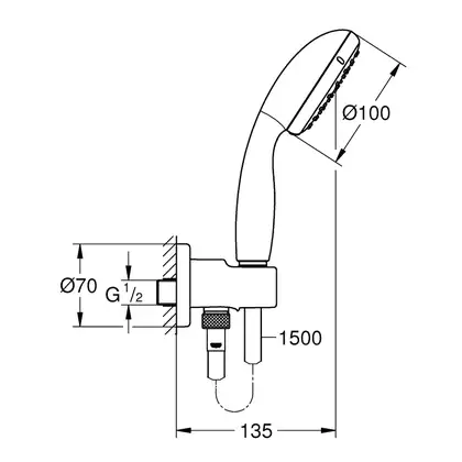 Душевая система скрытого монтажа с термостатом Grohe Grohtherm (цвет - хром) (3472900A) фото 5 Aquada.com.ua