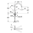 Смеситель для кухни, однорычажный Grohe Bau Flow (цвет - хром) (31230000) фото 2 Aquada.com.ua