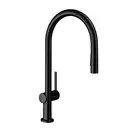 Смеситель для кухни Hansgrohe Talis M54 210 (цвет - чёрный матовый), с вытяжным душем (72801670) фото 1 Aquada.com.ua