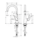 Смеситель для кухни, однорыажный Hansgrohe Talis S (цвет - сталь) (72810800) фото 2 Aquada.com.ua