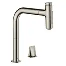 Смеситель для кухни Hansgrohe Metris Select 200 2jet, sBox (цвет - сталь), с вытяжным душем (73818800) фото 1 Aquada.com.ua