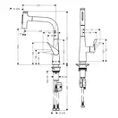 Смеситель для кухни Hansgrohe Metris Select 240 2jet (цвет - хром), с вытяжным душем (73822000) фото 2 Aquada.com.ua
