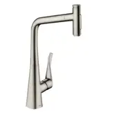 Змішувач для кухні Hansgrohe Metris Select 320 2jet sBox з витяжним душем, сталевий (73816800)