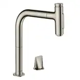 Смеситель для кухни Hansgrohe Metris Select 200 2jet (цвет - сталь), с вытяжным душем (73819800)