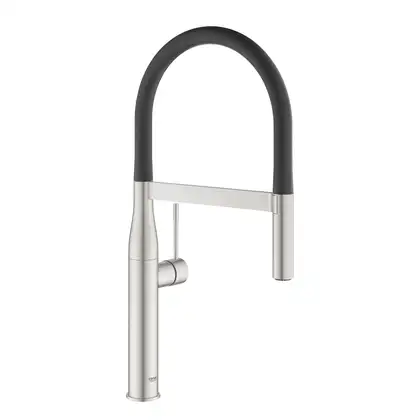 Смеситель для кухни Grohe Essence (цвет - сталь), с поворотным изливом (30294DC0) фото 1 Aquada.com.ua