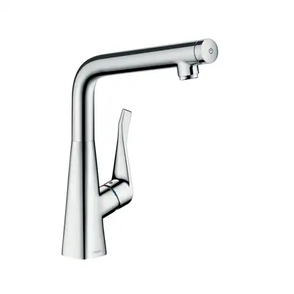 Смеситель для кухни, однорычажный Hansgrohe Metris Select (цвет - сталь) (14883800) фото 1 Aquada.com.ua Смеситель для кухни, однорычажный Hansgrohe Metris Select (цвет - сталь) (14883800) фото 1 Aquada.com.ua