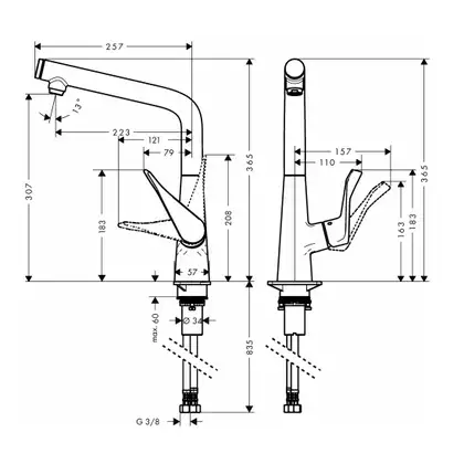 Смеситель для кухни, однорычажный Hansgrohe Metris Select (цвет - сталь) (14883800) фото 2 Aquada.com.ua Смеситель для кухни, однорычажный Hansgrohe Metris Select (цвет - сталь) (14883800) фото 2 Aquada.com.ua
