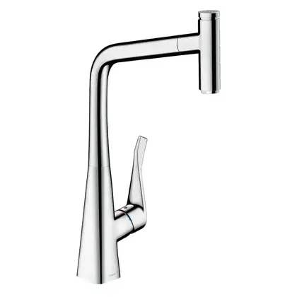 Смеситель для кухни Hansgrohe Metris Select 320 1jet, sBox (цвет - хром), с вытяжным душем (73803000) фото 1 Aquada.com.ua Смеситель для кухни Hansgrohe Metris Select 320 1jet, sBox (цвет - хром), с вытяжным душем (73803000) фото 1 Aquada.com.ua