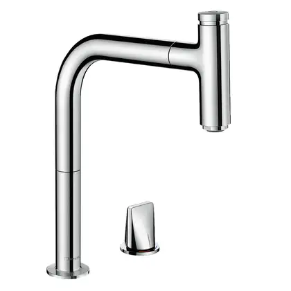 Смеситель для кухни Hansgrohe Metris Select 200 1jet, sBox (цвет - хром), с вытяжным душем (73804000) фото 1 Aquada.com.ua