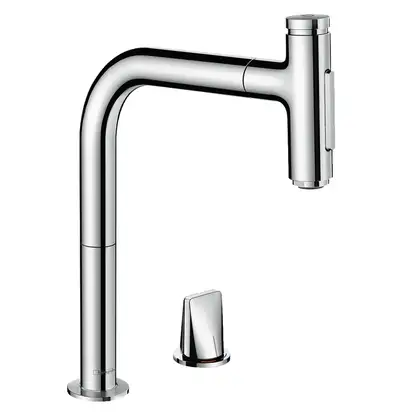 Смеситель для кухни Hansgrohe Metris Select 200 2jet, sBox (цвет - хром), с вытяжным душем (73818000) фото 1 Aquada.com.ua Смеситель для кухни Hansgrohe Metris Select 200 2jet, sBox (цвет - хром), с вытяжным душем (73818000) фото 1 Aquada.com.ua
