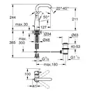 Смеситель для раковины высокий Grohe Essence M-Size, с донным клапаном (32628DL1) фото 3 Aquada.com.ua