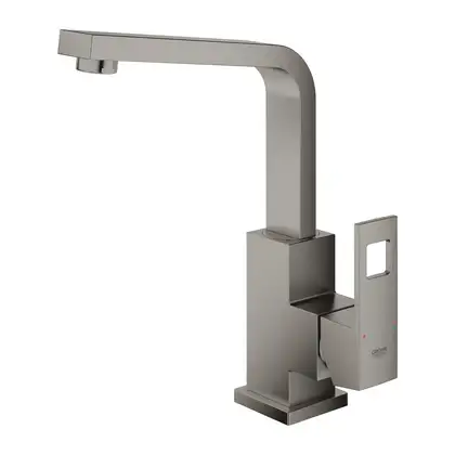 Смеситель для раковины Grohe Eurocube L-Size (цвет - тёмный графит, матовый), с донным клапаном (23135AL0) фото 3 Aquada.com.ua Смеситель для раковины Grohe Eurocube L-Size (цвет - тёмный графит, матовый), с донным клапаном (23135AL0) фото 3 Aquada.com.ua