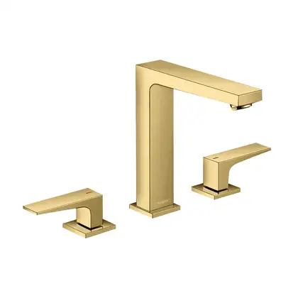 Смеситель для раковины Hansgrohe Metropol (цвет - полированное золото), с донным клапаном Push-Open (32515990) фото 1 Aquada.com.ua