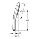 Лейка для душа Grohe Rainshower SmartActive Cube (цвет - тёмный графит, матовый), 3 вида струи (26574AL0) фото 5 Aquada.com.ua