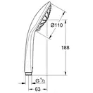 Лейка для душа Grohe Euphoria (цвет - хром), 3 вида струи (27221000) фото 3 Aquada.com.ua