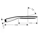 Лейка для душа "палочка" Hansgrohe PuraVida 120 (цвет - хром/белый), 1 вид струи (28558400) фото 3 Aquada.com.ua