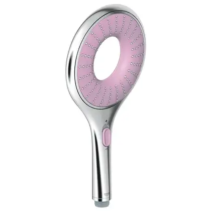 Лейка для душа Grohe Rainshower Icon (хром/розовый), 2 вида струи (27447000) фото 1 Aquada.com.ua Лейка для душа Grohe Rainshower Icon (хром/розовый), 2 вида струи (27447000) фото 1 Aquada.com.ua