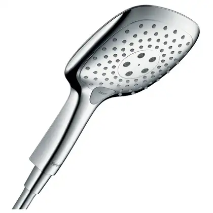 Лейка для душа Hansgrohe Raindance Select E 150 EcoSmart (цвет - хром), 3 вида струи (26551000) фото 1 Aquada.com.ua Лейка для душа Hansgrohe Raindance Select E 150 EcoSmart (цвет - хром), 3 вида струи (26551000) фото 1 Aquada.com.ua