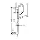 Душевой гарнитур Hansgrohe Croma Select E Multi со штангой 65 см (цвет - хром/белый), 3 вида струи (26580400) фото 2 Aquada.com.ua