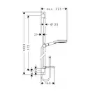 Душевой гарнитур Hansgrohe Raindance Select 120 3jet со штангой 90 см и мыльницей (цвет - хром/белый) (26621400) фото 2 Aquada.com.ua