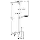 Душевой гарнитур Hansgrohe Raindance Select 120 3jet EcoSmart 9 л/мин со штангой 90 см и мыльницей (цвет - хром/белый) (26623400) фото 2 Aquada.com.ua