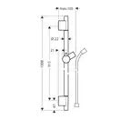Душевая штанга Hansgrohe Unica S Puro 90 см со шлангом (цвет - матовая бронза) (28631140) фото 2 Aquada.com.ua