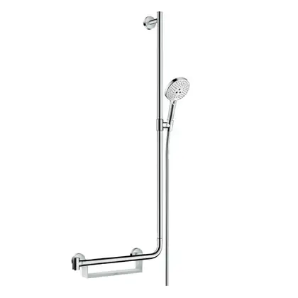 Душевой гарнитур Hansgrohe Raindance Select S 120 3jet EcoSmart 9 л/мин со штангой 110 см (цвет - хром/белый) (26327400) фото 1 Aquada.com.ua