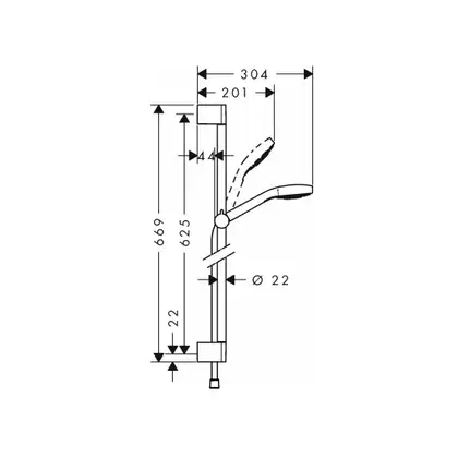 Душевая система Hansgrohe Croma Select S (цвет - хром/белый) (26564400) фото 2 Aquada.com.ua
