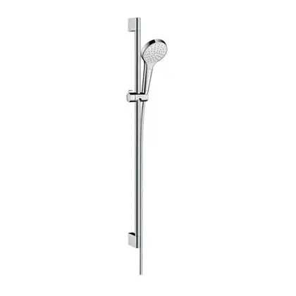 Душевой гарнитур Hansgrohe Croma Select S 1jet со штангой 90 см (цвет - хром/белый) (26574400) фото 1 Aquada.com.ua