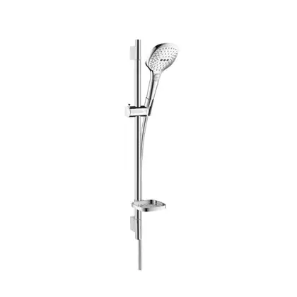 Душевой гарнитур Hansgrohe Raindance Select 120 3jet EcoSmart 9 л/мин со штангой 65 см и мыльницей (цвет - хром) (26622000) фото 1 Aquada.com.ua