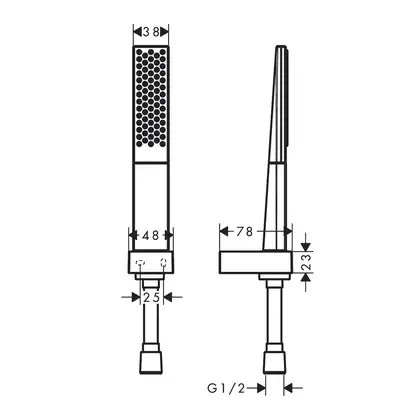 Душевой гарнитур Hansgrohe Rainfinity (цвет - хром/чёрный), 1 вид струи (26856000) фото 3 Aquada.com.ua
