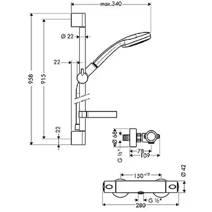 Душевая система Hansgrohe Croma 100 Multi (27085000) фото 3 Aquada.com.ua Душевая система Hansgrohe Croma 100 Multi (27085000) фото 3 Aquada.com.ua
