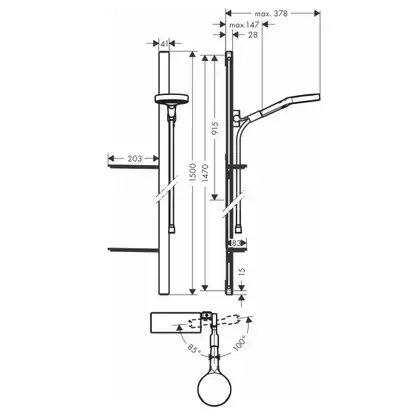 Душевой гарнитур Hansgrohe Rainfinity (цвет - хром), ручной душ 3 типа струи (27673000) фото 2 Aquada.com.ua Душевой гарнитур Hansgrohe Rainfinity (цвет - хром), ручной душ 3 типа струи (27673000) фото 2 Aquada.com.ua